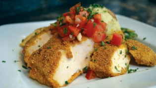 Bata’s Cornmeal Crusted Chicken with Toasted Corn Salsa